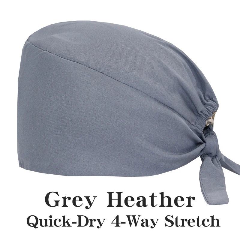 Comfort Fit Scrub Cap/Adjustable, Soft Stretch & Button Ear Relief