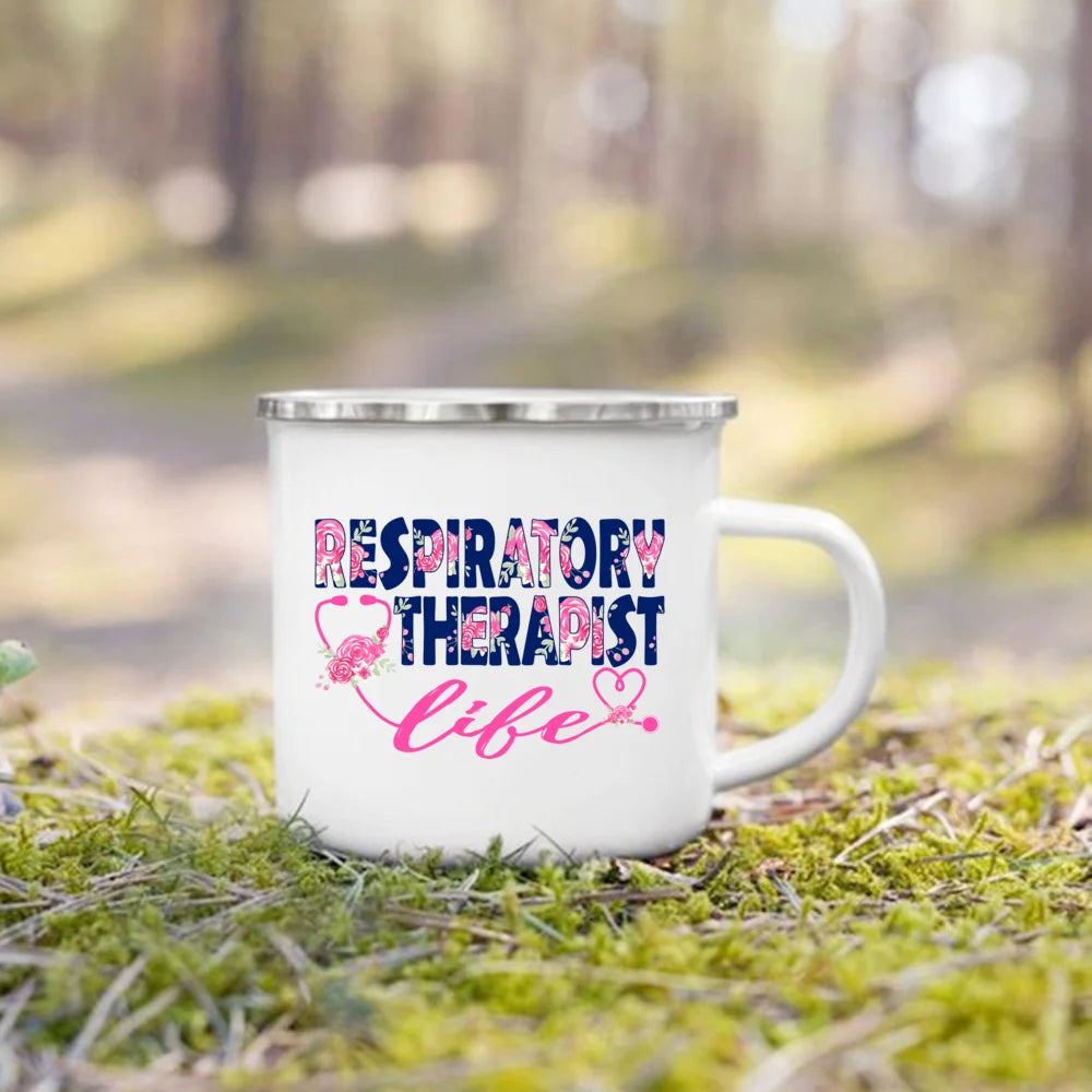 Nurse Life Print Enamel Coffee Mugs