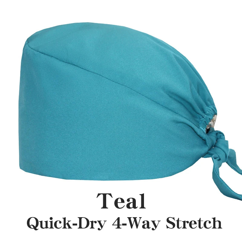Comfort Fit Scrub Cap/Adjustable, Soft Stretch & Button Ear Relief