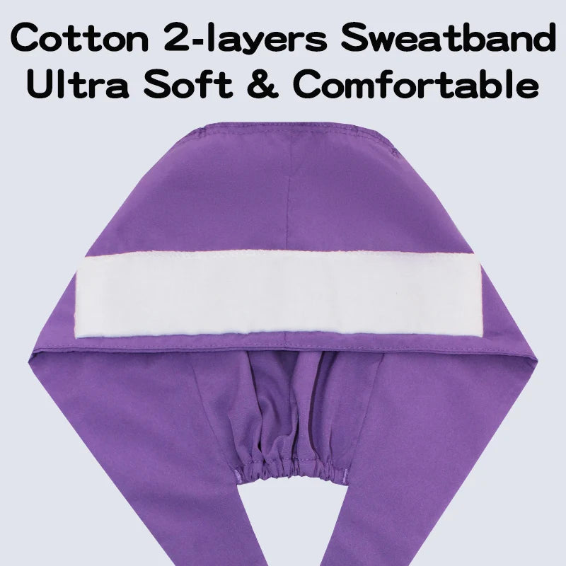 Comfort Fit Scrub Cap/Adjustable, Soft Stretch & Button Ear Relief