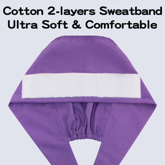 Comfort Fit Scrub Cap/Adjustable, Soft Stretch & Button Ear Relief
