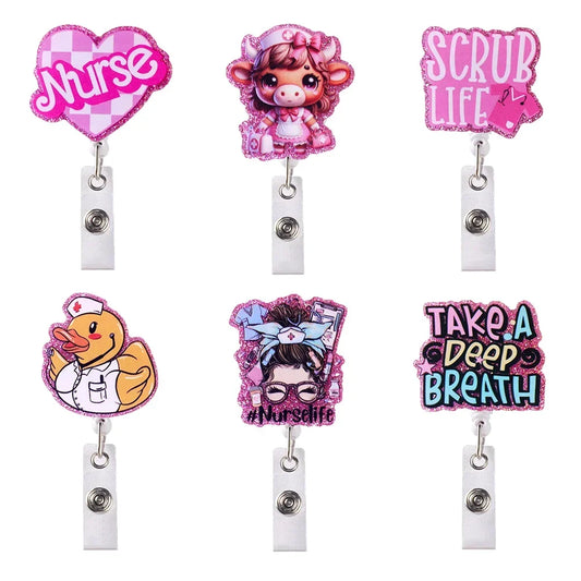 Cute Nurse Badge Reels/ Retractable ID Holder