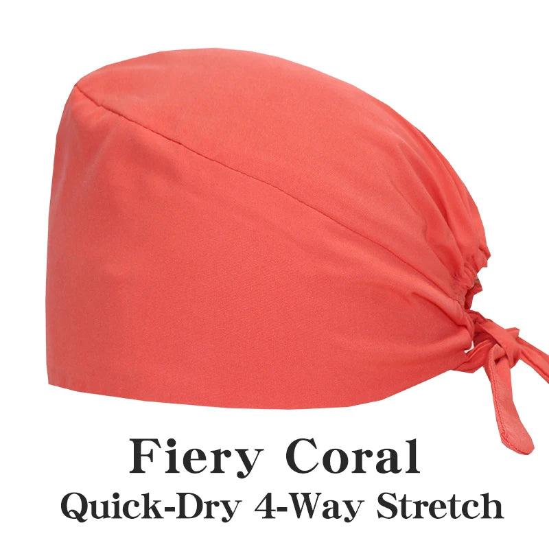 Comfort Fit Scrub Cap/Adjustable, Soft Stretch & Button Ear Relief