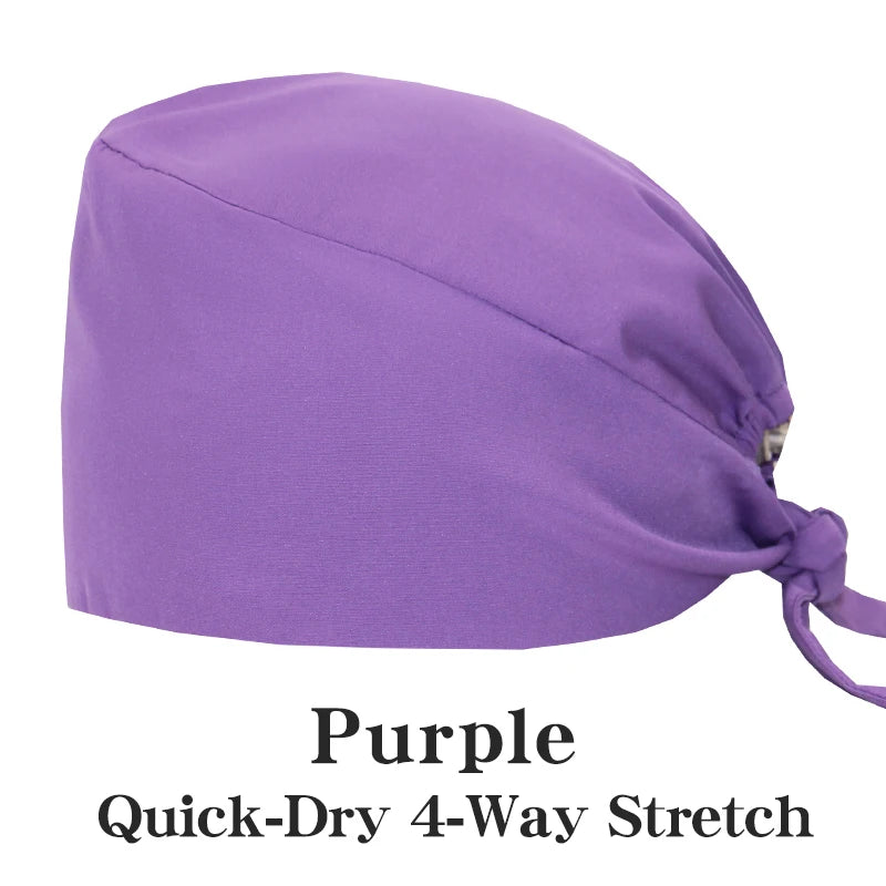 Comfort Fit Scrub Cap/Adjustable, Soft Stretch & Button Ear Relief