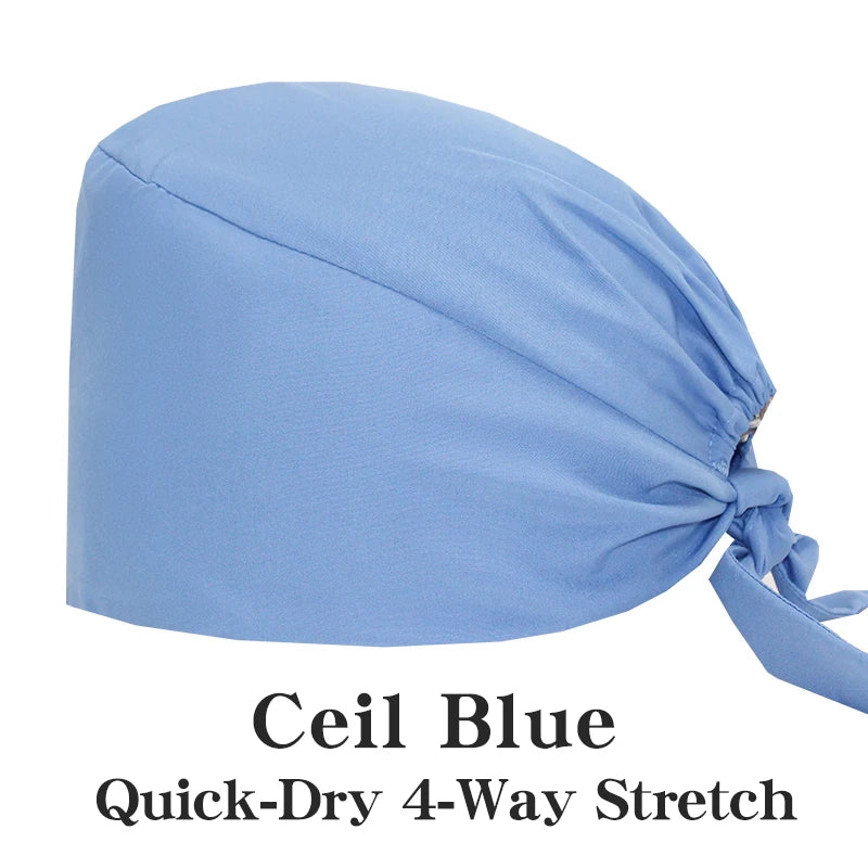 Comfort Fit Scrub Cap/Adjustable, Soft Stretch & Button Ear Relief