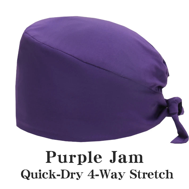 Comfort Fit Scrub Cap/Adjustable, Soft Stretch & Button Ear Relief