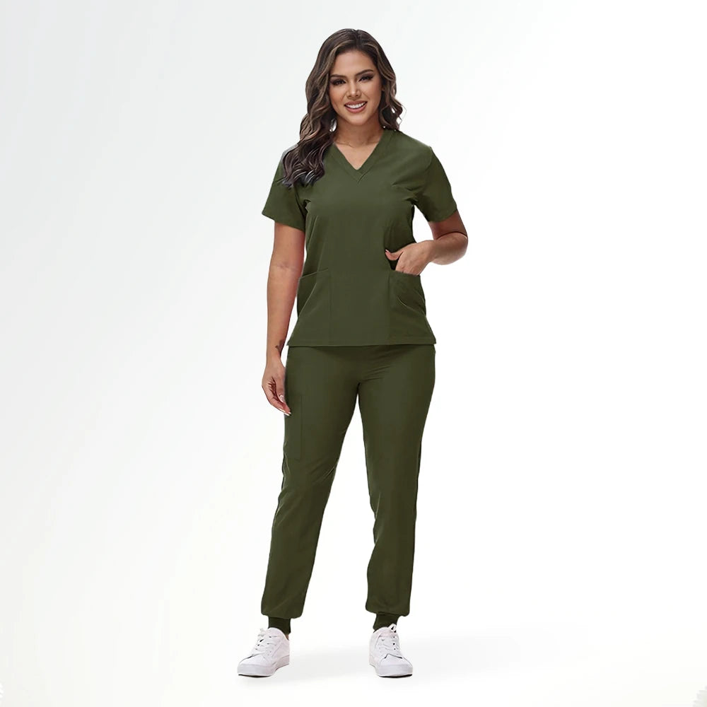 Classic Stretch Quick-Dry Medical Scrub Set