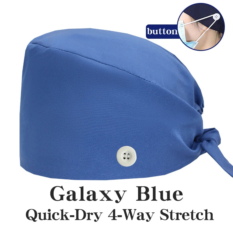 Comfort Fit Scrub Cap/Adjustable, Soft Stretch & Button Ear Relief