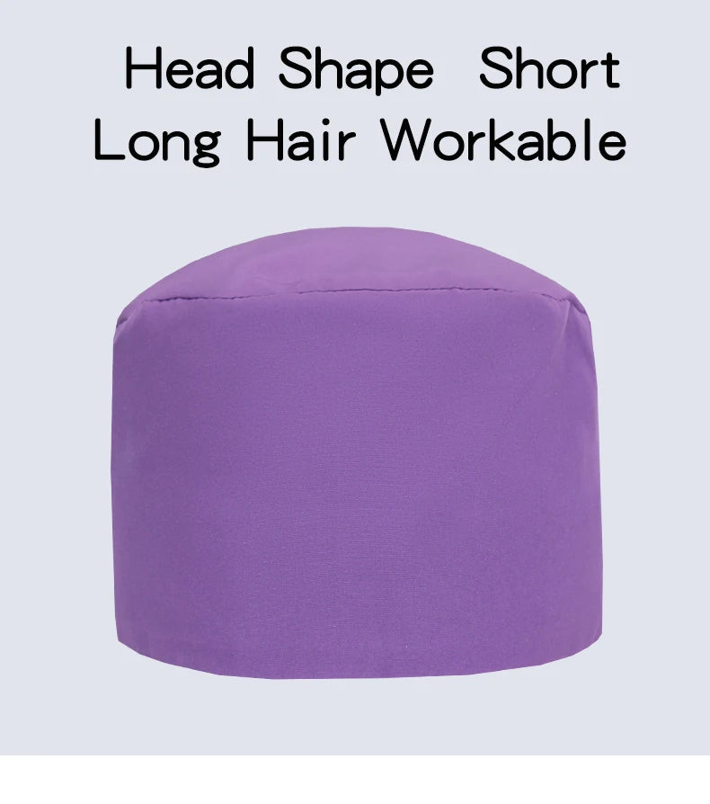 Comfort Fit Scrub Cap/Adjustable, Soft Stretch & Button Ear Relief