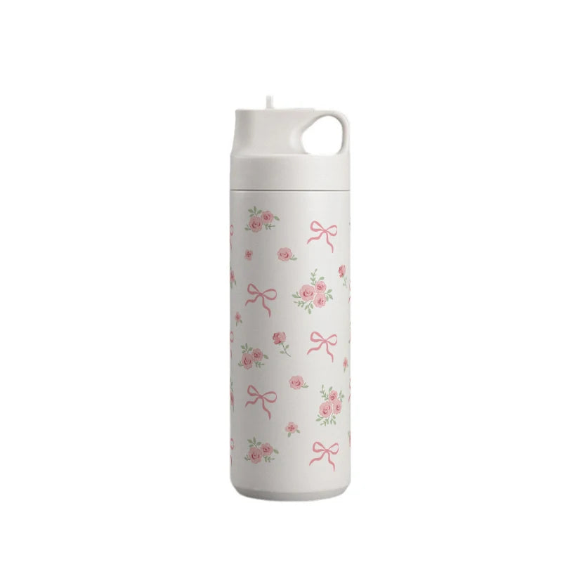 Cherry Bow Aesthetic Tumbler/ Cute Insulated Water Bottle
